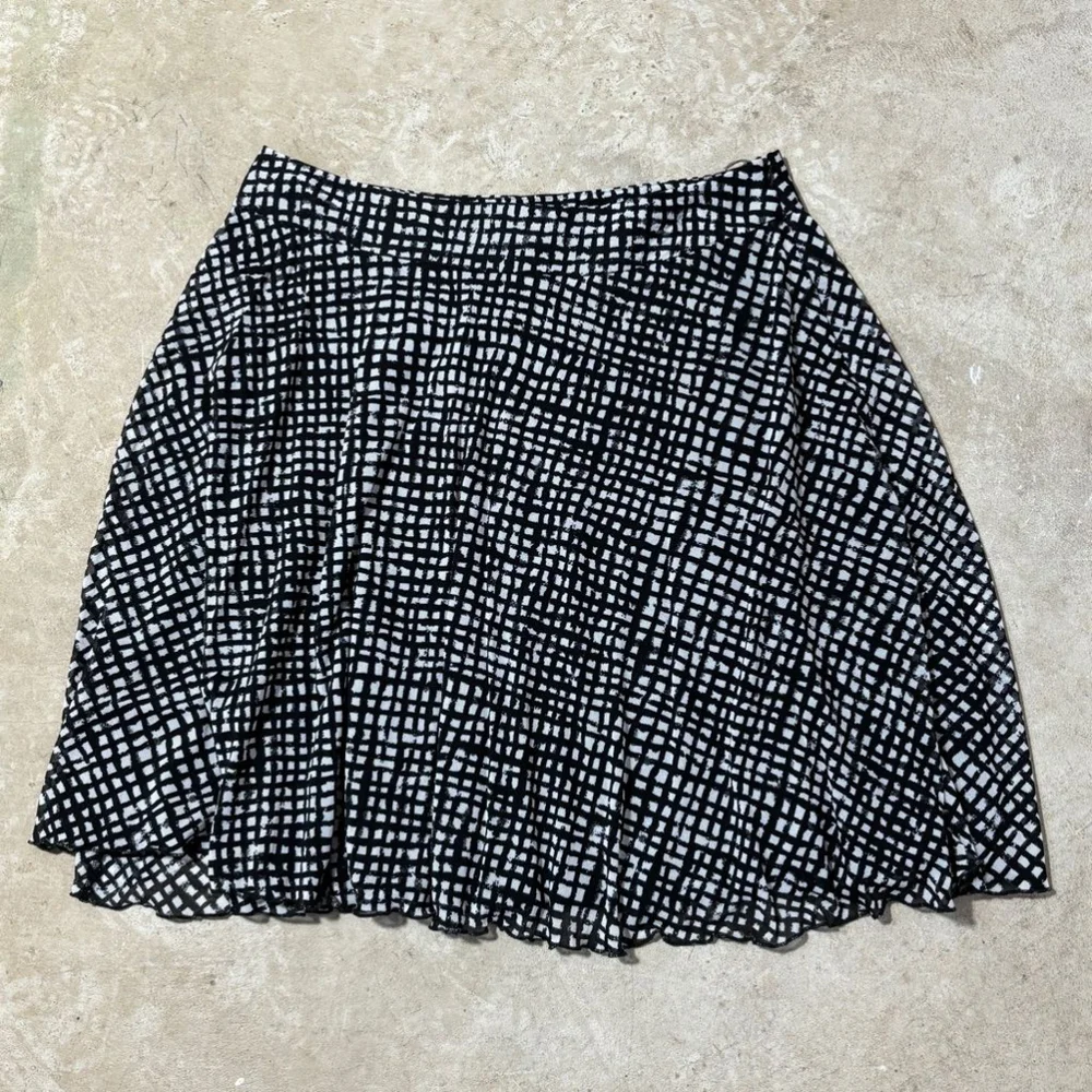 Pendleton Petite Black and White Checkered Skirt Women’s Size 16 Side Zipper